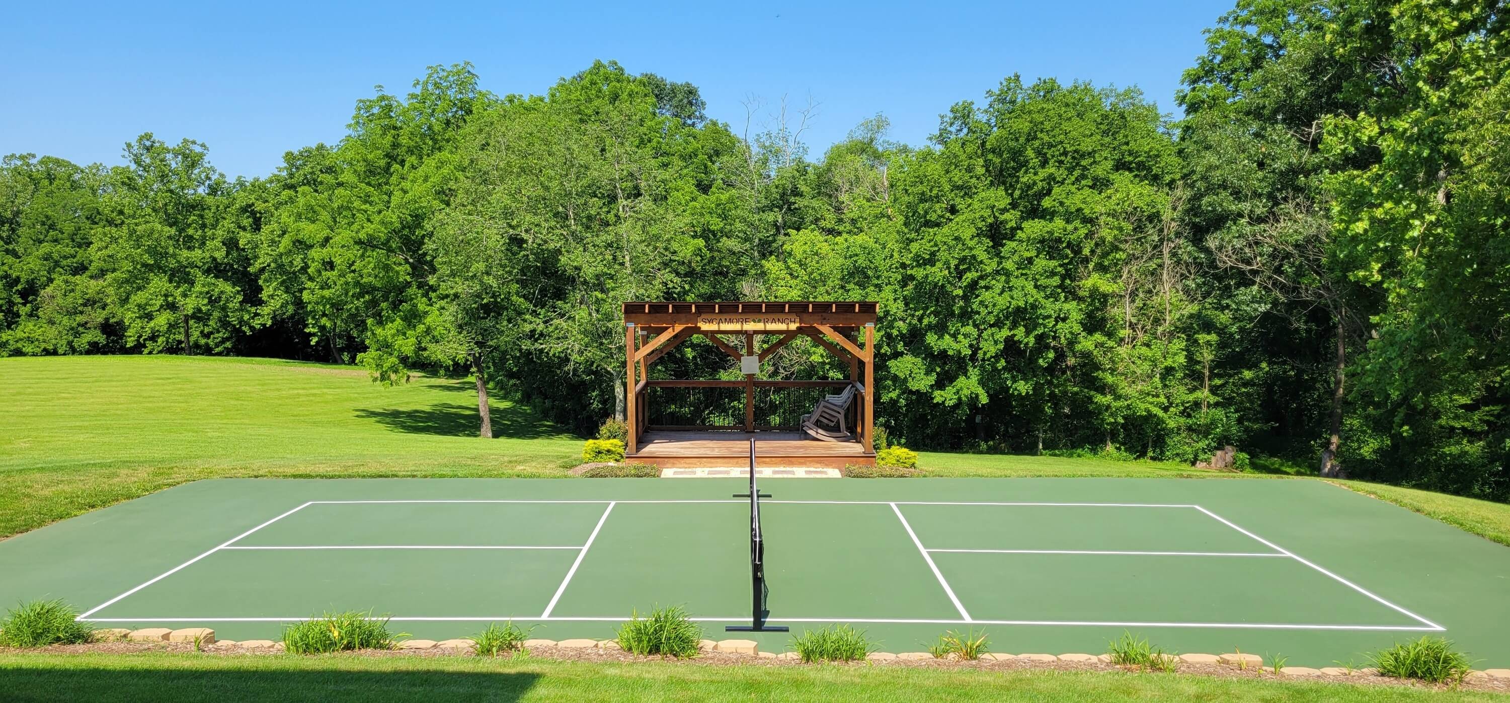 Professionally installed pickleball court
